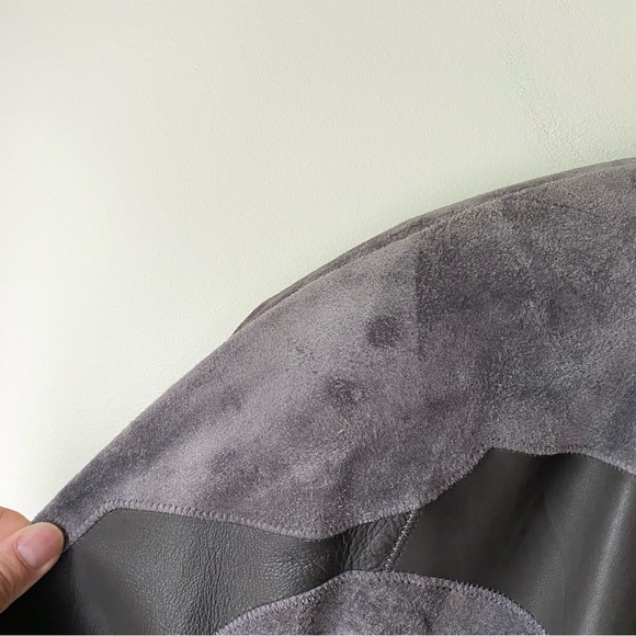 Vintage suede applique and rosette leather jacket - Picture 15 of 15